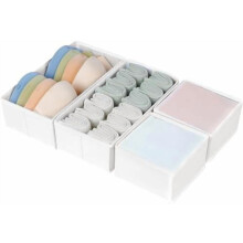 Organiseurs de tiroir en tissu, lot de 4 – Blanc