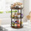 Ξύλινη περιστρεφόμενη βάση μπαχαρικών Lazy Susan 10" 3 επιπέδων για ντουλάπι, πάγκο 2