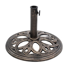 Base para guarda-sol de exterior, 23 libras, suporte redondo de 17 3/4 polegadas para guarda-sol, preta