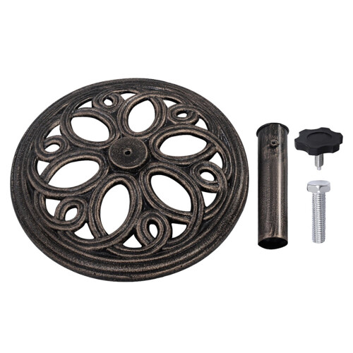 Base per ombrellone da esterno, 10,4 kg, base rotonda da 45 cm, nera 2