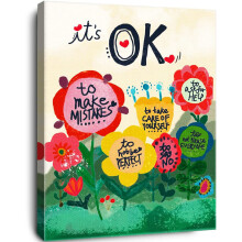 Kleurrijke, inspirerende canvasprints met bloemenmotief – Muurdecoratie voor tieners, meisjes, kinderkamer, studentenkamer; bemoedigende cadeaus