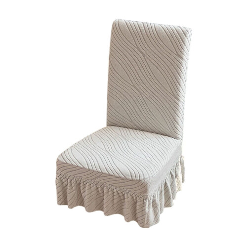 Graue Stretch-Stuhlhussen mit Rock – Universelle Passform 1