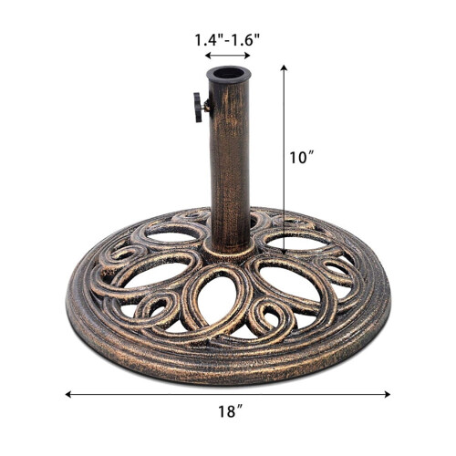 Base per ombrellone da esterno, 10,4 kg, base rotonda da 45 cm, nera 1