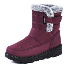 Botas de nieve para mujer, zapatos de invierno, botas sin cordones, botas de otoño, botines impermeables con forro cálido.