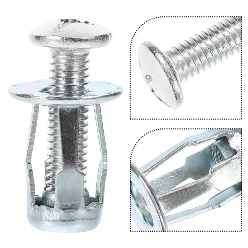 OUNONA 25 Sets Thread Expansion Nut Threaded Insert Internal Bolts Silver 2