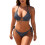 Women's solid color halter bikini set with tummy control 1