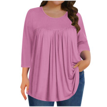 Plus-Size-Oberteile für Damen, Sommerblusen, Tuniken, 3/4-Ärmel, elegant, lässig, locker geschnitten, Größen 1X-5X