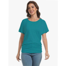 T-shirts décontractés pour femmes, manches courtes, col bateau, hauts froncés, vêtements d'été légers