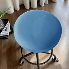 Housses de tabouret de bar rondes de 28 à 36 cm, antidérapantes, lavables et élastiques (bleues)