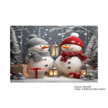Ensemble de 4 sets de table d'hiver bonhomme de neige, 30 x 45 cm