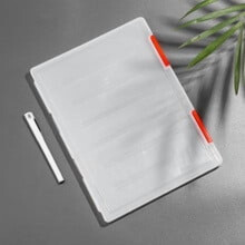 Letter Size Clear Plastic Document Organizer – Stackable Waterproof Box with Secure Latch, Compatible with Home Office, Papers, Certificates & Masks