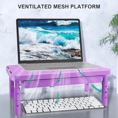 Support pour écran avec rangement Violet PTT002-V 2