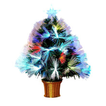 17.7" Pre-lit Mini Artificial Christmas Tree with Base – Tabletop Holiday Decor, DIY Village & Party Centerpiece