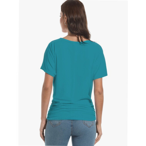 Γυναικεία Casual T-shirts Dolman με κοντομάνικα πουκάμισα, τοπ με βολάν και φαρδιά 1