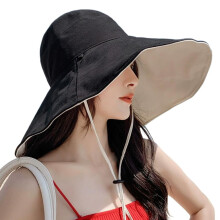Chapéu de pescador feminino com aba extra larga e proteção UV * Chapéu de verão para praia e sol Bucka3d8 63SH/