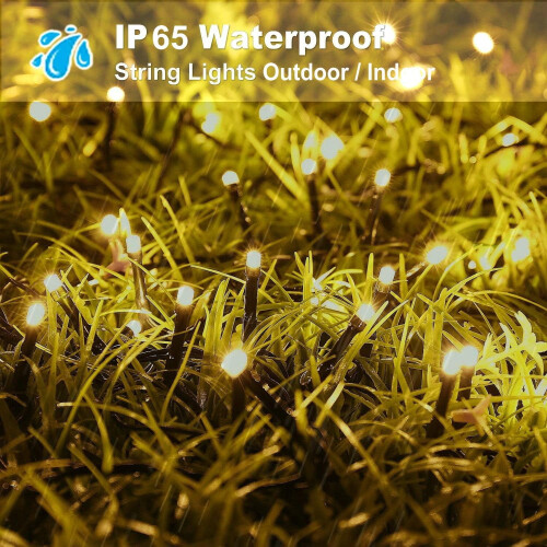 Ηλιακά φωτιστικά LED 39ft100 LED σε σειρά, 8 λειτουργίες, αδιάβροχα, θερμό λευκό, 2