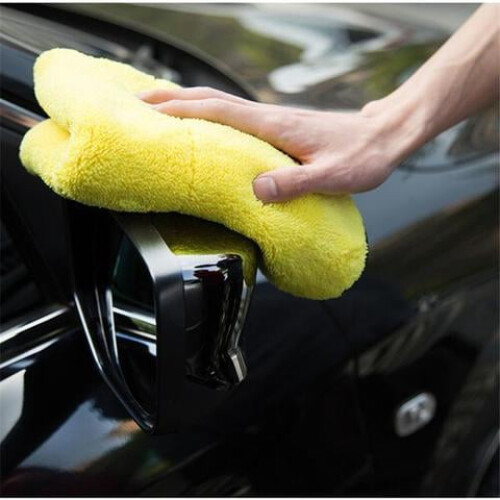 Serviette de nettoyage et de lavage de voiture bicolore à surface bicolore, double usage 1