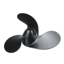 Propeller aus Aluminiumlegierung, 7,4 x 5,7 Zoll, 2,2–3,3 PS, schwarz, rechtsdrehend, kompatibel mit Getriebe und Antriebswelle
