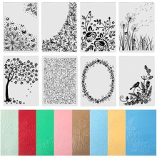 8 db-os dombornyomó mappa, 5,9x4,1", természetes stílusú, barkács virágos albumokhoz, fotóalbumokhoz, kártyákhoz – a legtöbb dombornyomó