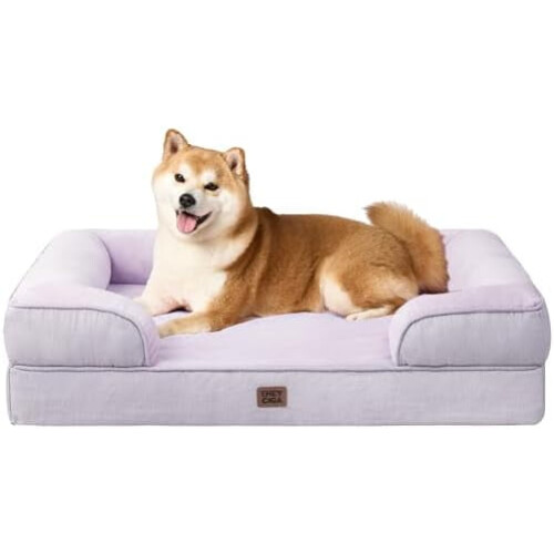 Cama ortopédica para cães com espuma viscoelástica, capa lavável e