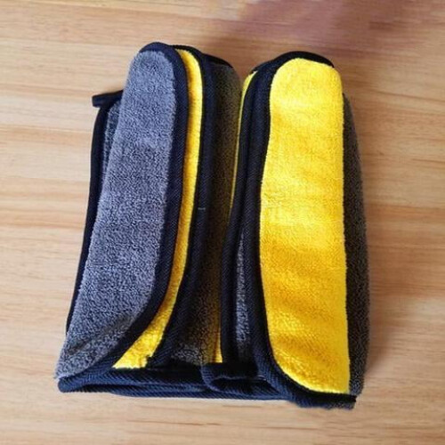 Serviette de nettoyage et de lavage de voiture bicolore à surface bicolore, double usage 2