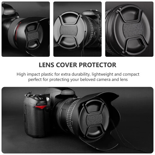 Conjunto de 4 protetores de lente de câmera com encaixe central, acessórios para câmera, 55 mm 2