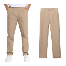 Mädchen-Anzughose mit hohem Stretch-Gummibund, flacher Vorderseite, Schulhose mit Taschen für Kinder