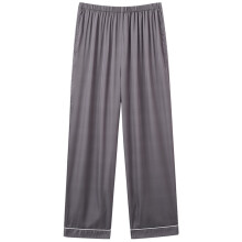 Pantaloni de dormit din mătase rece pentru femei, mărime plus, culoare solidă, talie înaltă, cu buzunare, ultra moi și respirabil, pentru