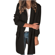 Mid Length Blazer For Women Casual Solid One Button Long Sleeve Business Casual Suit Jacket