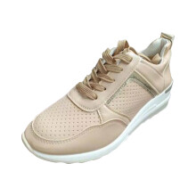 Sneaker für Damen, dicke Sohle, Absatz, lässige Schnürung, rutschfeste Sohle, Mesh-Sneaker, Damen-Sportschuhe, US: 8 (39)