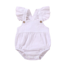 TUOBARR Body de manga corta con tirantes para bebé niña recién nacida, color blanco (0-12 meses)