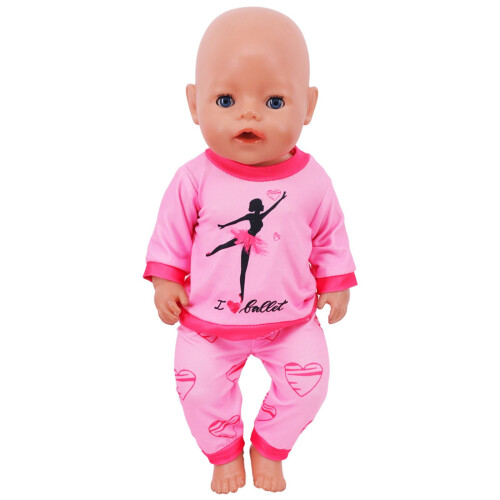 Conjunto de 2 peças de roupa para boneca de 43 cm (14-18 polegadas) - Inclui blusa e calça de pijama. 2