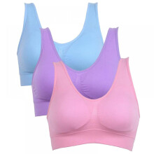 Lot de 3 soutiens-gorge de yoga sans coutures pour femme, respirants et extensibles, sans armatures, push-up Ă couvrance totale et soutiens-gorge de
