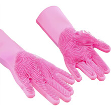 1 paire de gants de vaisselle magiques avec éponge intégrée, gants de nettoyage réutilisables en silicone, gants de ménage résistants à la