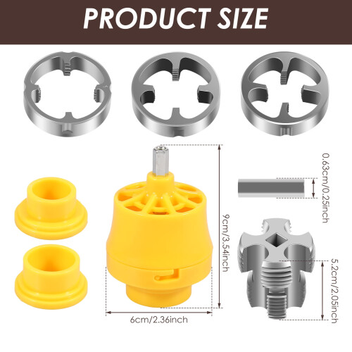 PVC Thread Maker Tool for Electric Drill – 1/2", 3/4", 1" Dies, Reusable Plumbing Threading Kit 1