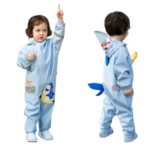 Tuta antipioggia da bambina con stampa di animali dei cartoni animati, maniche lunghe, cappuccio e bottoni, giacca antipioggia alla moda per la