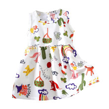 Robes pour filles, Robes d'été pour filles, Robe d'été sans manches à imprimé graphique pour bébés filles