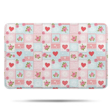 Tapis de bain en microfibre à motif floral, 43 x 69 cm, antidérapant