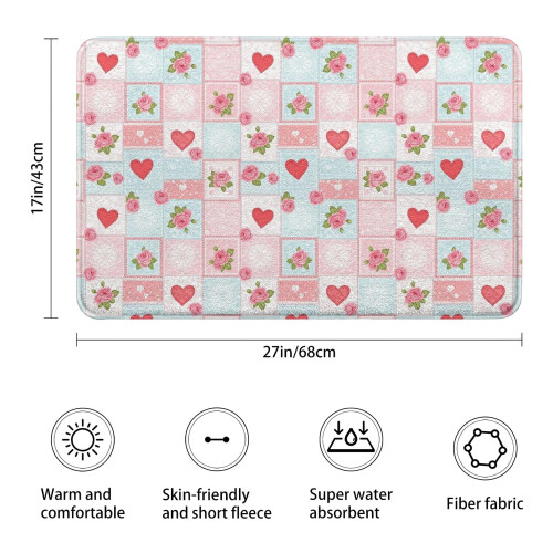 Χαλί μπάνιου Pioneer Flower Floral, αντιολισθητικό χαλάκι μικροϊνών με λαστιχένια 2