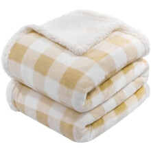 Pătură Sherpa Fleece – Buffalo Plaid, 127x152 cm