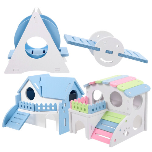 Hamstergömställe Hamsterhus Blått 1 set 2