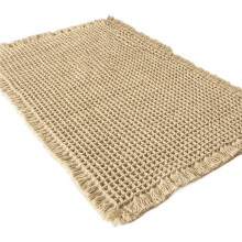 Ulepszony dywanik Waffle Runner, superchłonny i antypoślizgowy, nadający się do prania w pralce, z frędzlami, brązowy, 43 x 61 cm – pasuje do
