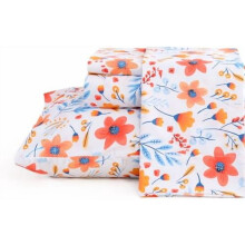 Bettwäsche-Set mit Blumenmuster, Queen-Size, 4-teilig, Mikrofaser, tiefe Taschen