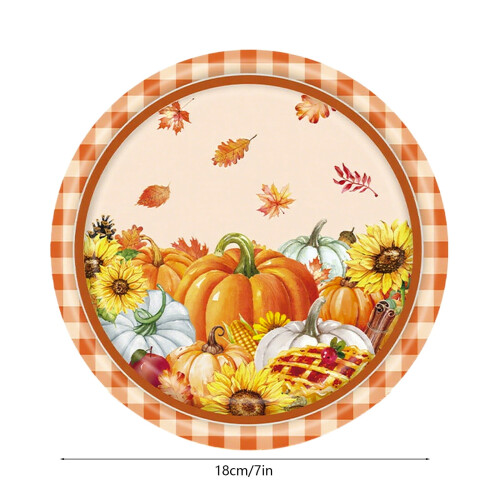 24-Pack Fall-Themed Disposable Paper Plates 2