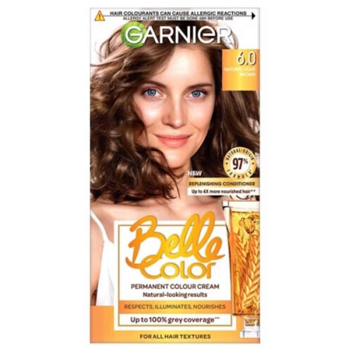 3 x Garnier Belle Color Permanent Colour 6.0 Natural Light Brown