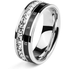 Inel placat cu aur de 18K cu cifre romane și zirconiu cubic pentru femei, inele de aur cu zirconii pătrate pentru bărbați, inele rotative din