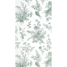 Floral Guest Napkins Sage Green White Toile Disposable Paper Napkins for Party Supplies