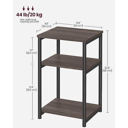 Side Table Chestnut Brown and Classic Black ULET273B74 2