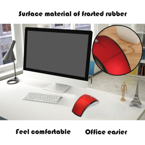 Foldable Wireless Mouse, Ergonomic 2.4G Mini Travel Wireless Optical Mobile Mouse for Laptop, PC, Chromebook, MacBook, Computer 2