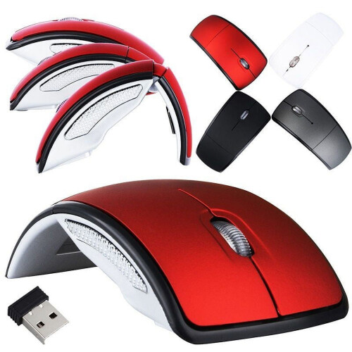 Foldable Wireless Mouse, Ergonomic 2.4G Mini Travel Wireless Optical Mobile Mouse for Laptop, PC, Chromebook, MacBook, Computer 1